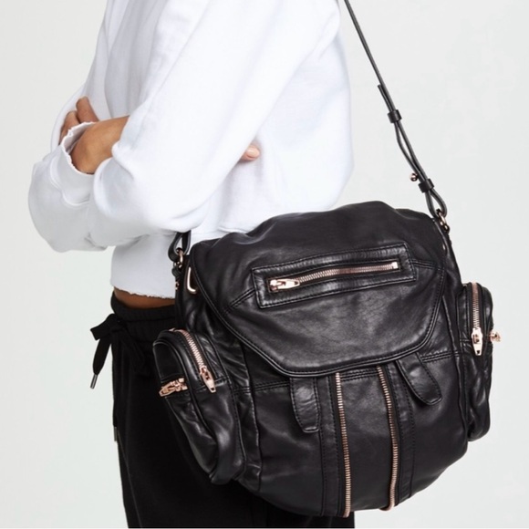 Alexander Wang Handbags - Alexander Wang Lambskin Marti Backpack Bag Washed Black Rhodium Hardware